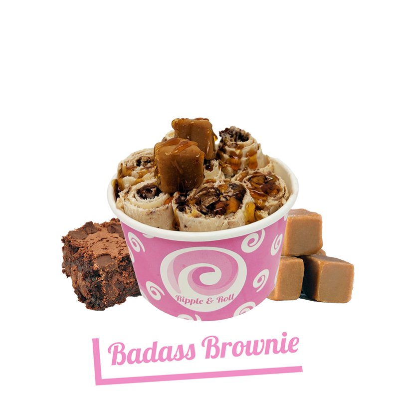 Badass Brownie Rolled Ice Cream