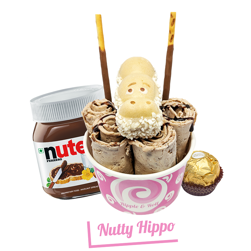 Nutty Hippo Rolled Ice Cream