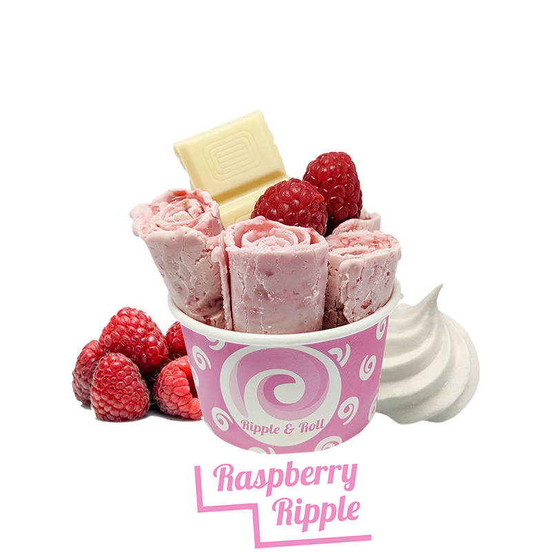 Raspberry Ripple Rolled Ice Cream