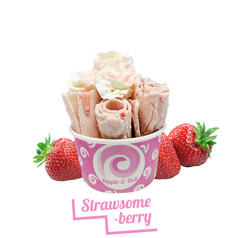 Strawsome-berry Rolled Ice Cream